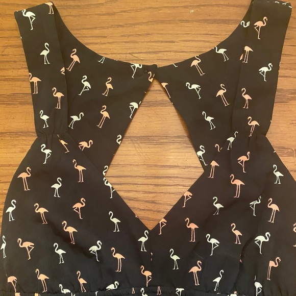 Sun dress with flamingo print. - Picture 2 of 4